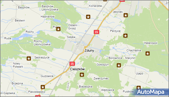 mapa Zduny powiat krotoszyński, Zduny powiat krotoszyński na mapie Targeo