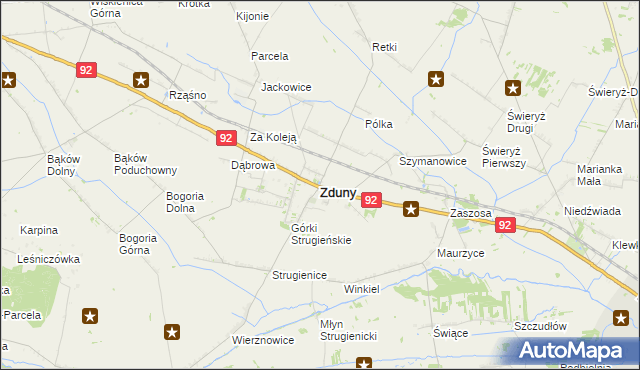 mapa Zduny powiat łowicki, Zduny powiat łowicki na mapie Targeo