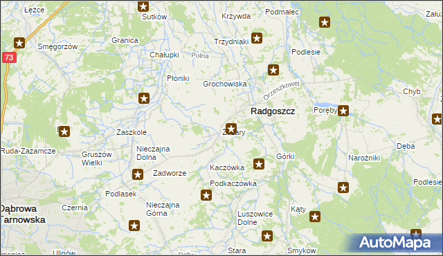 mapa Żdżary gmina Radgoszcz, Żdżary gmina Radgoszcz na mapie Targeo