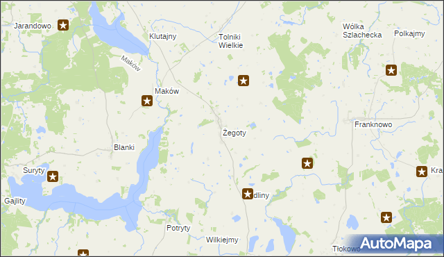 mapa Żegoty, Żegoty na mapie Targeo