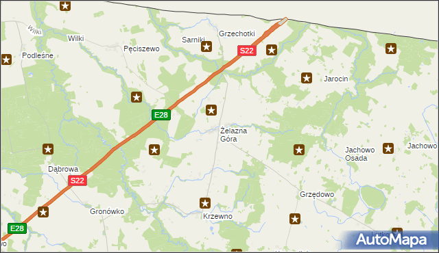 mapa Żelazna Góra, Żelazna Góra na mapie Targeo