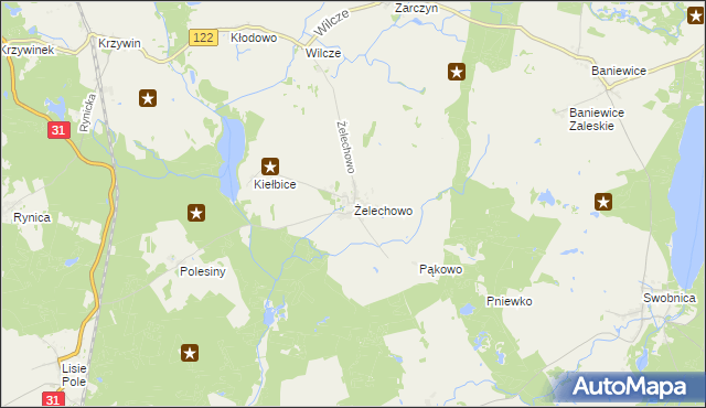 mapa Żelechowo, Żelechowo na mapie Targeo