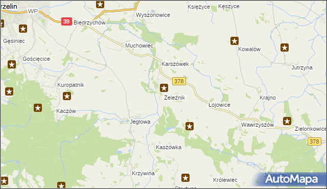 mapa Żeleźnik, Żeleźnik na mapie Targeo