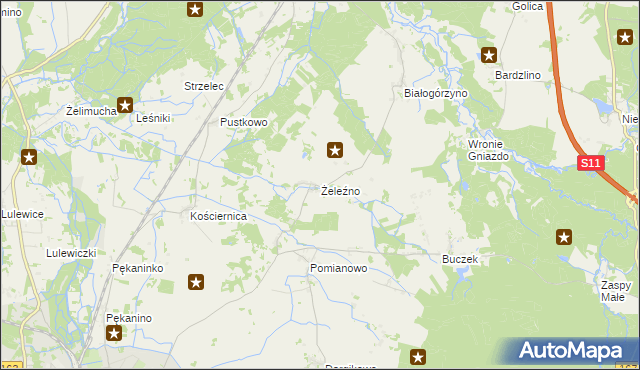 mapa Żeleźno, Żeleźno na mapie Targeo