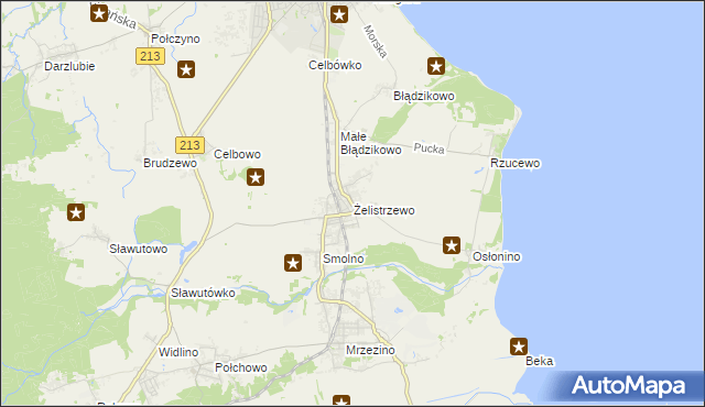 mapa Żelistrzewo, Żelistrzewo na mapie Targeo