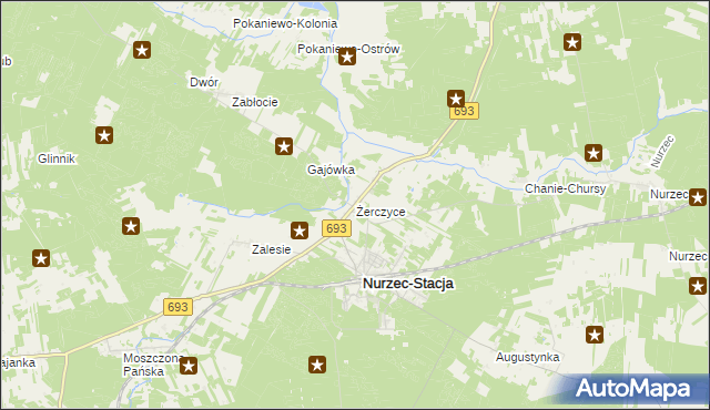 mapa Żerczyce, Żerczyce na mapie Targeo