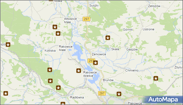 mapa Żerkowice gmina Lwówek Śląski, Żerkowice gmina Lwówek Śląski na mapie Targeo