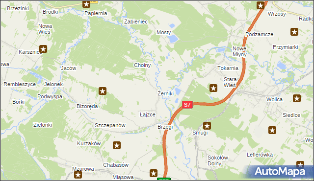 mapa Żerniki gmina Sobków, Żerniki gmina Sobków na mapie Targeo