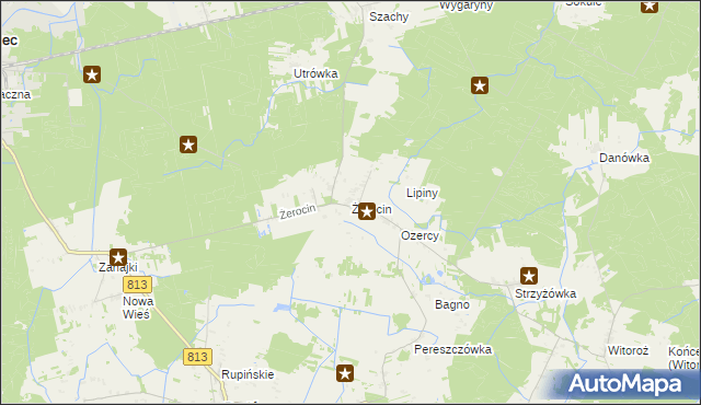 mapa Żerocin, Żerocin na mapie Targeo