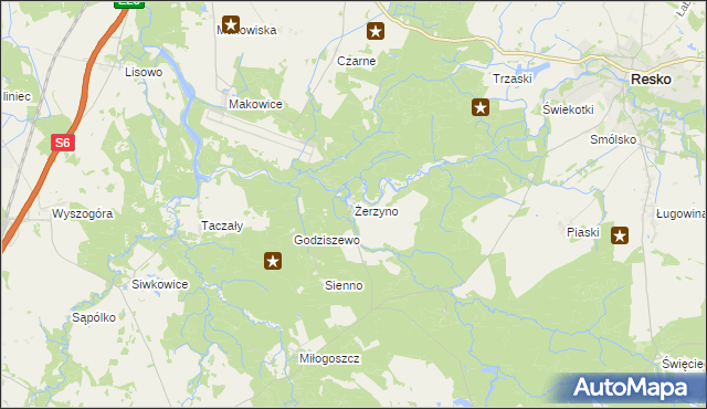 mapa Żerzyno, Żerzyno na mapie Targeo