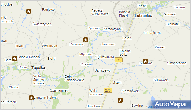 mapa Zgłowiączka, Zgłowiączka na mapie Targeo