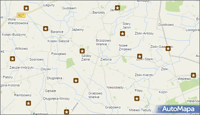 mapa Zielona gmina Krasne, Zielona gmina Krasne na mapie Targeo