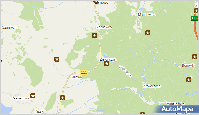 mapa Zielonczyn gmina Stepnica, Zielonczyn gmina Stepnica na mapie Targeo