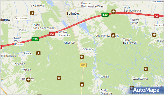 mapa Ziemiary, Ziemiary na mapie Targeo