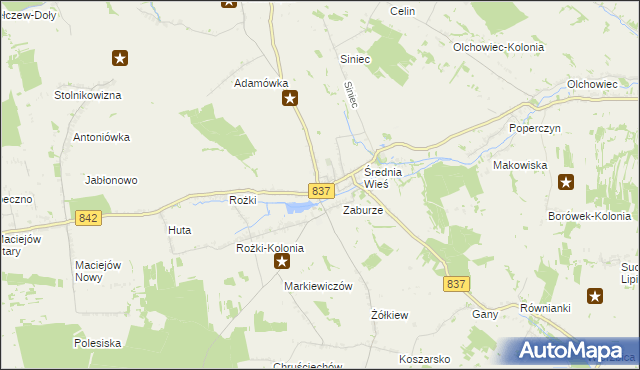 mapa Żółkiewka-Osada, Żółkiewka-Osada na mapie Targeo