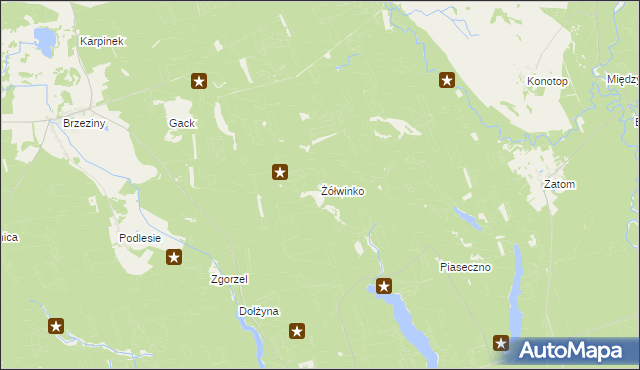 mapa Żółwinko, Żółwinko na mapie Targeo