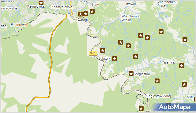 mapa Zubrzyk, Zubrzyk na mapie Targeo