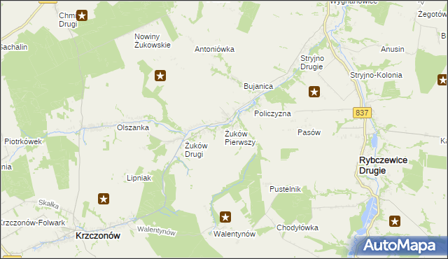 mapa Żuków Pierwszy, Żuków Pierwszy na mapie Targeo