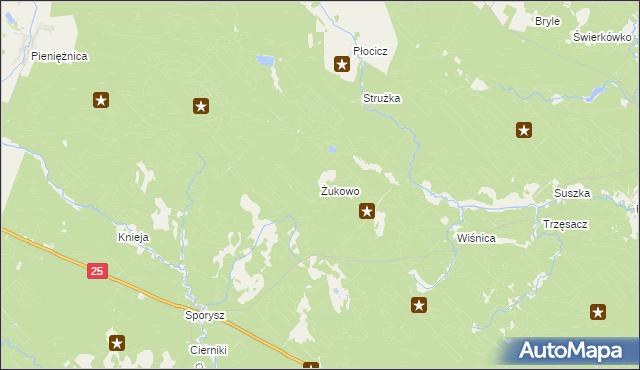 mapa Żukowo gmina Koczała, Żukowo gmina Koczała na mapie Targeo