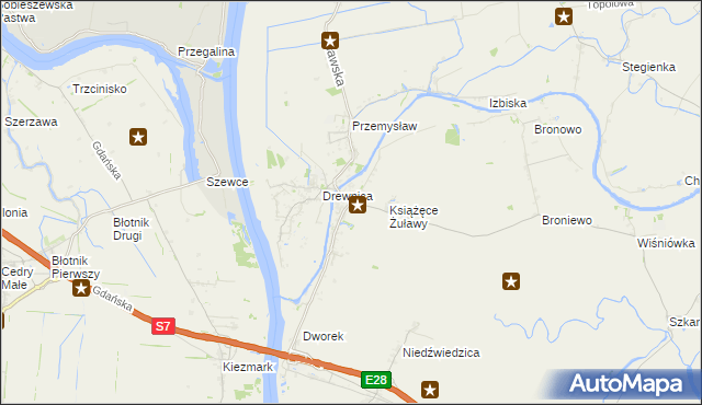 mapa Żuławki, Żuławki na mapie Targeo