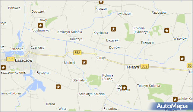 mapa Żulice, Żulice na mapie Targeo