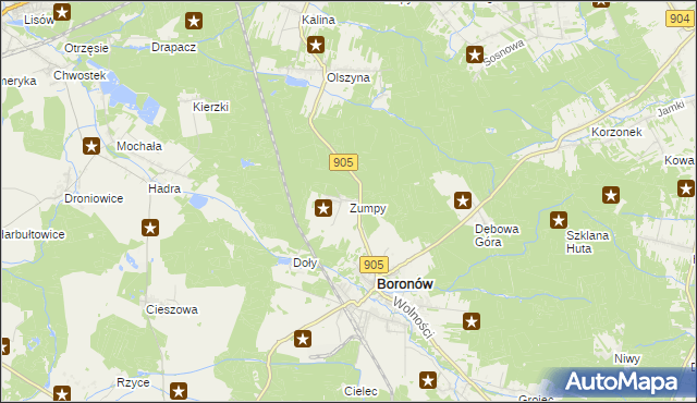 mapa Zumpy, Zumpy na mapie Targeo