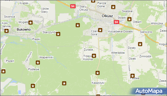 mapa Żurada, Żurada na mapie Targeo