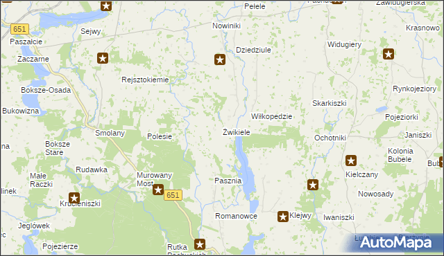 mapa Żwikiele, Żwikiele na mapie Targeo