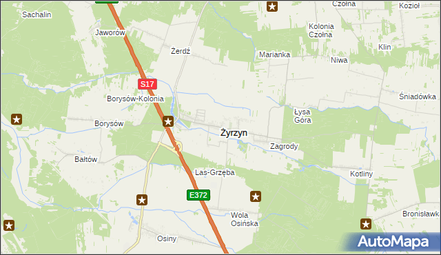 mapa Żyrzyn, Żyrzyn na mapie Targeo