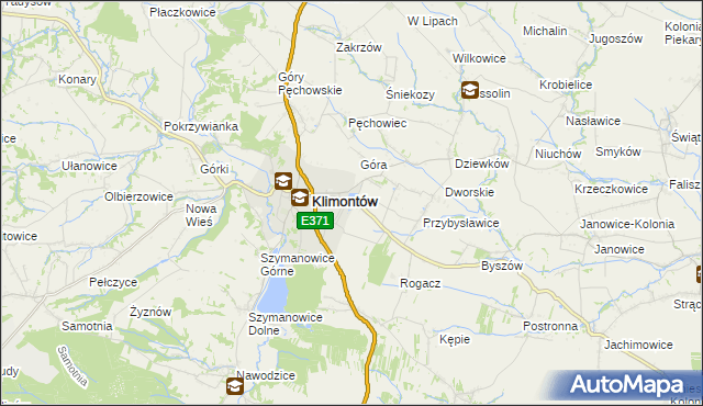 mapa Adamczowice, Adamczowice na mapie Targeo