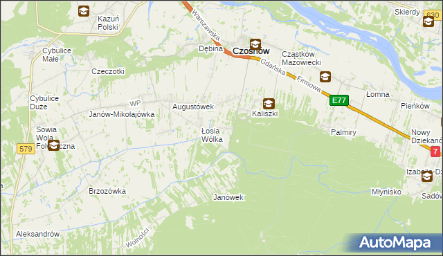 mapa Adamówek gmina Czosnów, Adamówek gmina Czosnów na mapie Targeo