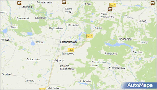 mapa Adamowo gmina Chrostkowo, Adamowo gmina Chrostkowo na mapie Targeo