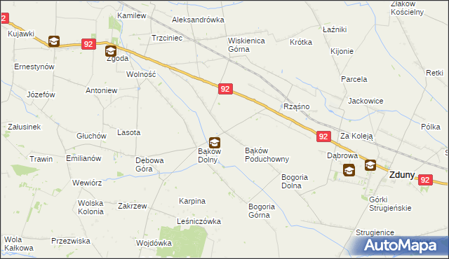 mapa Bąków Górny, Bąków Górny na mapie Targeo