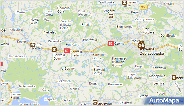 mapa Barwałd Górny, Barwałd Górny na mapie Targeo