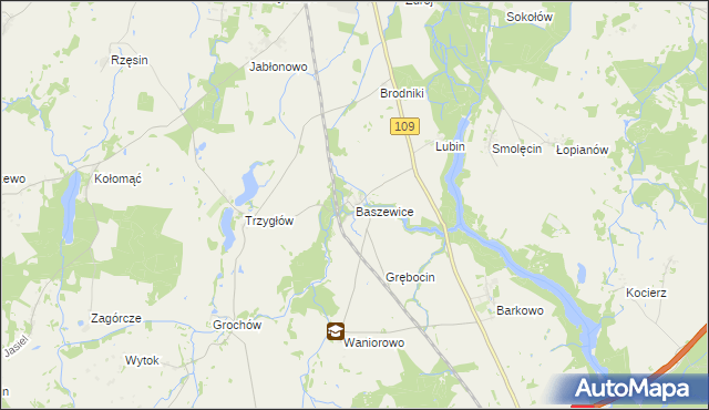 mapa Baszewice, Baszewice na mapie Targeo
