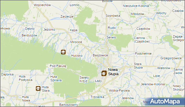 mapa Baszowice, Baszowice na mapie Targeo