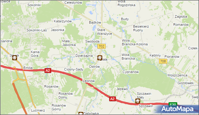 mapa Biała gmina Zgierz, Biała gmina Zgierz na mapie Targeo