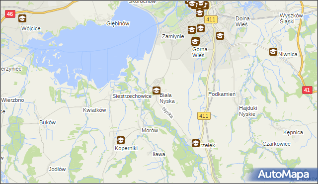 mapa Biała Nyska, Biała Nyska na mapie Targeo