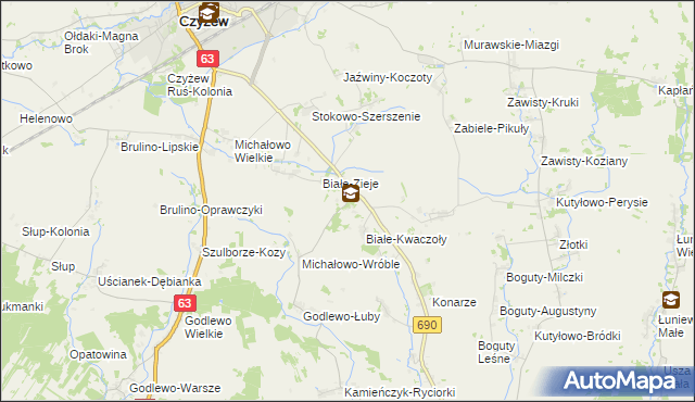 mapa Białe-Szczepanowice, Białe-Szczepanowice na mapie Targeo