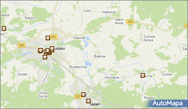 mapa Białków gmina Lubsko, Białków gmina Lubsko na mapie Targeo