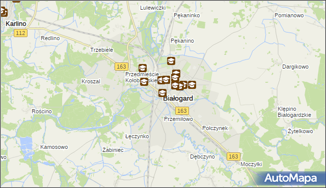 mapa Białogard, Białogard na mapie Targeo