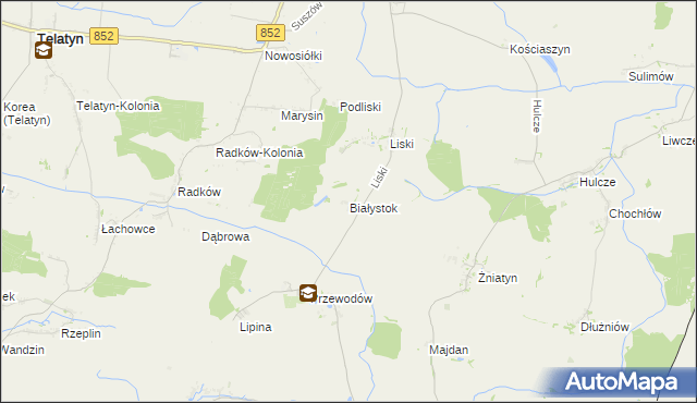 mapa Białystok gmina Dołhobyczów, Białystok gmina Dołhobyczów na mapie Targeo