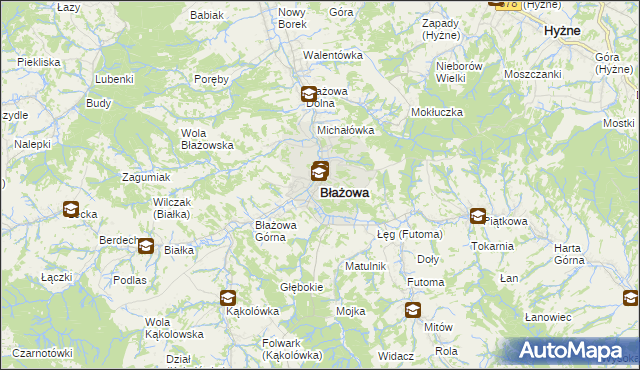 mapa Błażowa, Błażowa na mapie Targeo