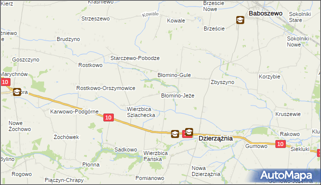 mapa Błomino-Jeże, Błomino-Jeże na mapie Targeo