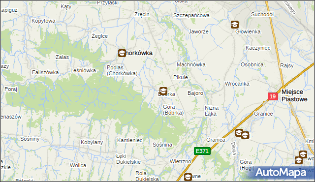 mapa Bóbrka gmina Chorkówka, Bóbrka gmina Chorkówka na mapie Targeo