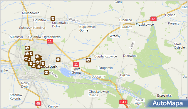 mapa Bogdańczowice, Bogdańczowice na mapie Targeo