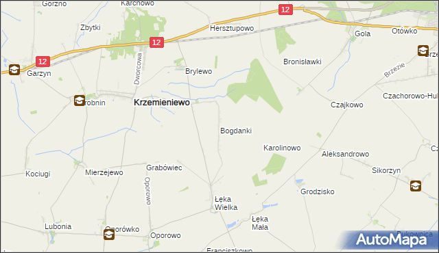 mapa Bogdanki gmina Poniec, Bogdanki gmina Poniec na mapie Targeo