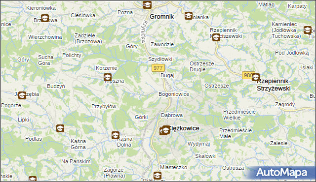 mapa Bogoniowice, Bogoniowice na mapie Targeo