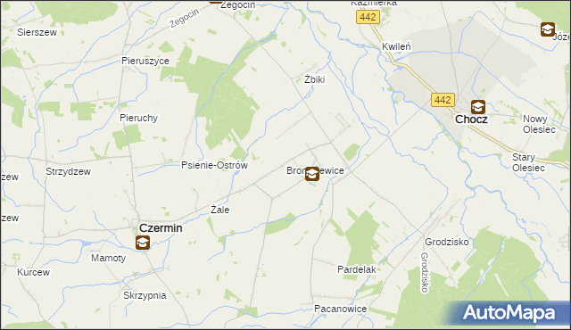 mapa Broniszewice, Broniszewice na mapie Targeo