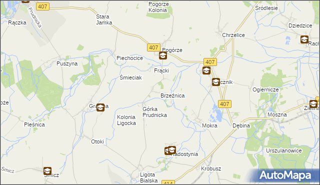 mapa Brzeźnica gmina Biała, Brzeźnica gmina Biała na mapie Targeo